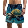 thumbnail image 1 of luoweisi Men's Beach Shorts Quick Dry Swim Trunks with Mesh Lining Sea Turtle L, 1 of 5