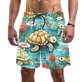 thumbnail image 1 of luoweisi Men's Beach Shorts Quick Dry Swim Trunks with Mesh Lining Sea Turtle L, 1 of 5
