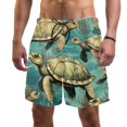 thumbnail image 1 of luoweisi Men's Beach Shorts Quick Dry Swim Trunks with Mesh Lining Sea Turtle L, 1 of 5