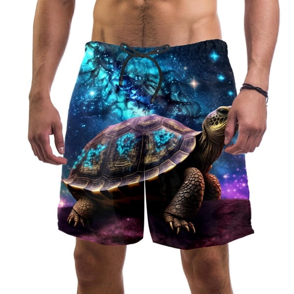 luoweisi Men's Beach Shorts Quick Dry Swim Trunks with Mesh Lining Sea Turtle L