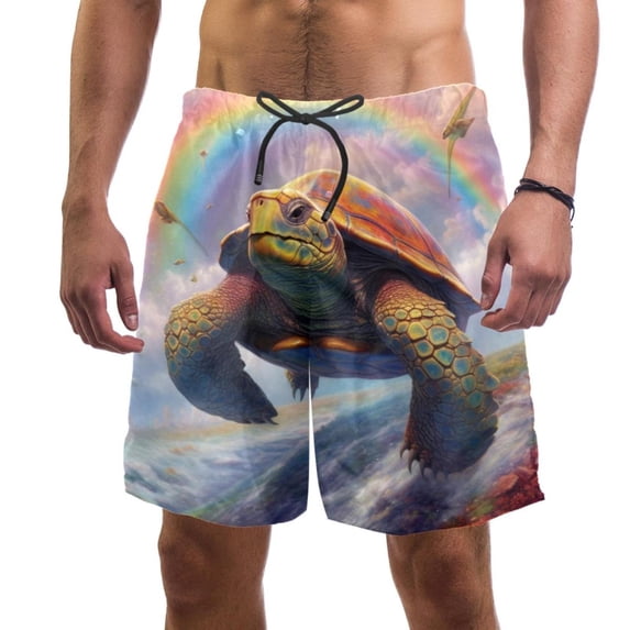 luoweisi Men's Beach Shorts Quick Dry Swim Trunks with Mesh Lining Sea Turtle M