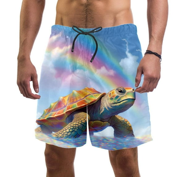 luoweisi Men's Beach Shorts Quick Dry Swim Trunks with Mesh Lining Sea Turtle M