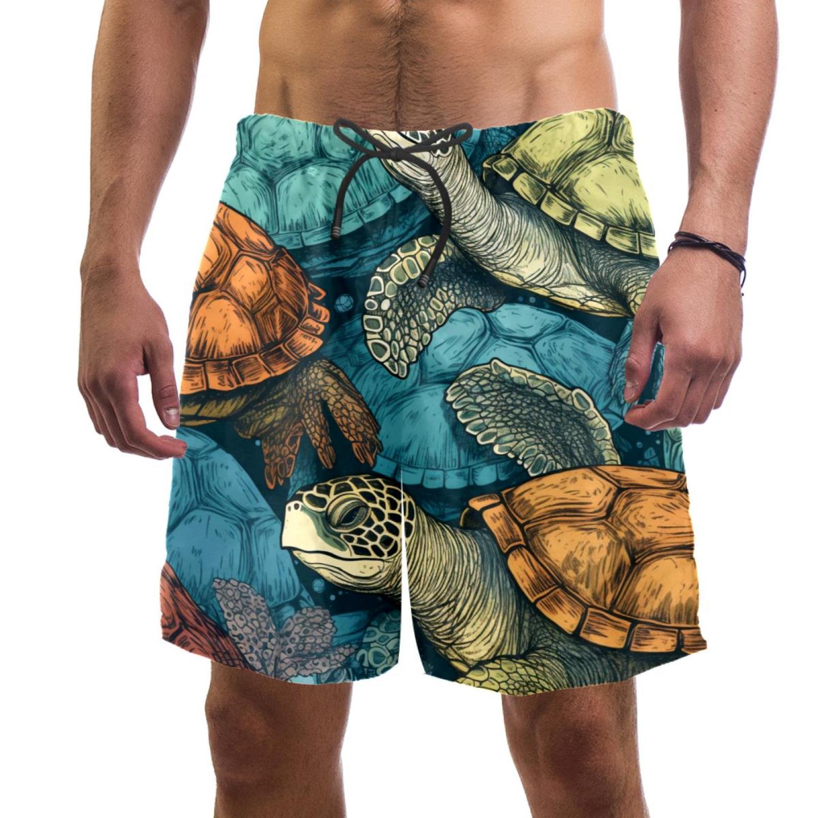 luoweisi Men's Beach Shorts Quick Dry Swim Trunks with Mesh Lining Sea ...