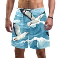 thumbnail image 1 of luoweisi Men's Beach Shorts Quick Dry Swim Trunks with Mesh Lining Seagull 2XL, 1 of 5