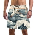 thumbnail image 1 of luoweisi Men's Beach Shorts Quick Dry Swim Trunks with Mesh Lining Seagull 2XL, 1 of 5