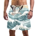 thumbnail image 1 of luoweisi Men's Beach Shorts Quick Dry Swim Trunks with Mesh Lining Seagull 2XL, 1 of 5