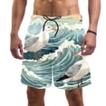 thumbnail image 1 of luoweisi Men's Beach Shorts Quick Dry Swim Trunks with Mesh Lining Seagull M, 1 of 5