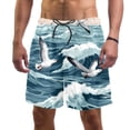 thumbnail image 1 of luoweisi Men's Beach Shorts Quick Dry Swim Trunks with Mesh Lining Seagull S, 1 of 5
