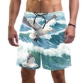 thumbnail image 1 of luoweisi Men's Beach Shorts Quick Dry Swim Trunks with Mesh Lining Seagull XL, 1 of 5