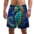 thumbnail image 1 of luoweisi Men's Beach Shorts Quick Dry Swim Trunks with Mesh Lining Seahorse S, 1 of 5