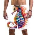 thumbnail image 1 of luoweisi Men's Beach Shorts Quick Dry Swim Trunks with Mesh Lining Seahorse XL, 1 of 5