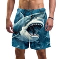 thumbnail image 1 of luoweisi Men's Beach Shorts Quick Dry Swim Trunks with Mesh Lining Shark 2XL, 1 of 5