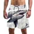 thumbnail image 1 of luoweisi Men's Beach Shorts Quick Dry Swim Trunks with Mesh Lining Shark L, 1 of 5