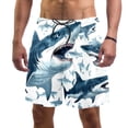 thumbnail image 1 of luoweisi Men's Beach Shorts Quick Dry Swim Trunks with Mesh Lining Shark L, 1 of 5