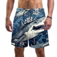 thumbnail image 1 of luoweisi Men's Beach Shorts Quick Dry Swim Trunks with Mesh Lining Shark M, 1 of 5