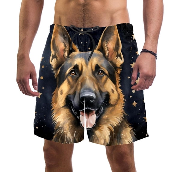 luoweisi Men's Beach Shorts Quick Dry Swim Trunks with Mesh Lining Sheepdog XL