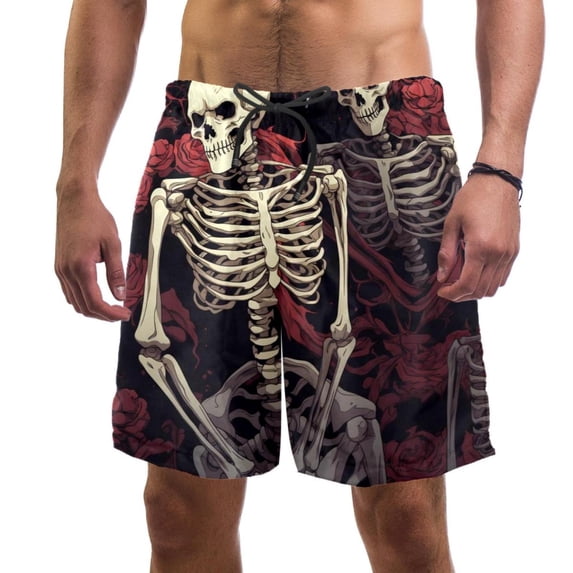 luoweisi Men's Beach Shorts Quick Dry Swim Trunks with Mesh Lining Skeleton 2XL