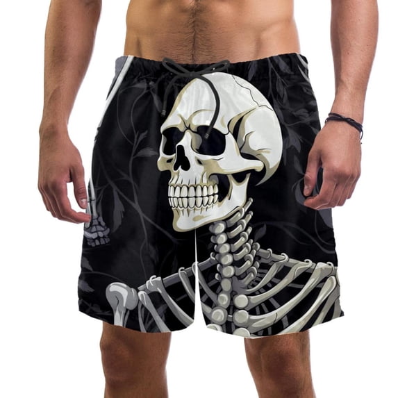 luoweisi Men's Beach Shorts Quick Dry Swim Trunks with Mesh Lining Skeleton 2XL