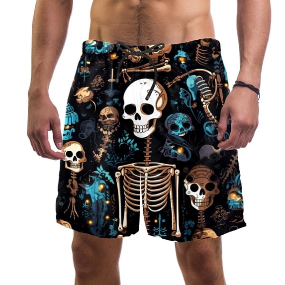 luoweisi Men's Beach Shorts Quick Dry Swim Trunks with Mesh Lining Skeleton 2XL