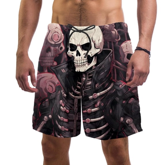 luoweisi Men's Beach Shorts Quick Dry Swim Trunks with Mesh Lining Skeleton S