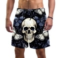 thumbnail image 1 of luoweisi Men's Beach Shorts Quick Dry Swim Trunks with Mesh Lining Skull Butterfly 2XL, 1 of 5
