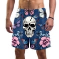 thumbnail image 1 of luoweisi Men's Beach Shorts Quick Dry Swim Trunks with Mesh Lining Skull Butterfly L, 1 of 5