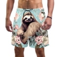 thumbnail image 1 of luoweisi Men's Beach Shorts Quick Dry Swim Trunks with Mesh Lining Sloth L, 1 of 5