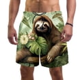 thumbnail image 1 of luoweisi Men's Beach Shorts Quick Dry Swim Trunks with Mesh Lining Sloth L, 1 of 5