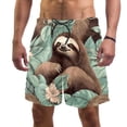 thumbnail image 1 of luoweisi Men's Beach Shorts Quick Dry Swim Trunks with Mesh Lining Sloth L, 1 of 5