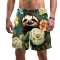 thumbnail image 1 of luoweisi Men's Beach Shorts Quick Dry Swim Trunks with Mesh Lining Sloth L, 1 of 5