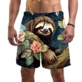 thumbnail image 1 of luoweisi Men's Beach Shorts Quick Dry Swim Trunks with Mesh Lining Sloth M, 1 of 5