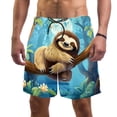 thumbnail image 1 of luoweisi Men's Beach Shorts Quick Dry Swim Trunks with Mesh Lining Sloth S, 1 of 5