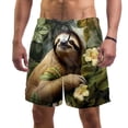 thumbnail image 1 of luoweisi Men's Beach Shorts Quick Dry Swim Trunks with Mesh Lining Sloth S, 1 of 5