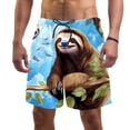 thumbnail image 1 of luoweisi Men's Beach Shorts Quick Dry Swim Trunks with Mesh Lining Sloth S, 1 of 5