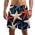 thumbnail image 1 of luoweisi Men's Beach Shorts Quick Dry Swim Trunks with Mesh Lining Starfish 2XL, 1 of 5
