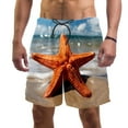 thumbnail image 1 of luoweisi Men's Beach Shorts Quick Dry Swim Trunks with Mesh Lining Starfish L, 1 of 5