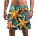 thumbnail image 1 of luoweisi Men's Beach Shorts Quick Dry Swim Trunks with Mesh Lining Starfish L, 1 of 5