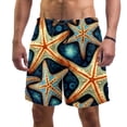 thumbnail image 1 of luoweisi Men's Beach Shorts Quick Dry Swim Trunks with Mesh Lining Starfish S, 1 of 5