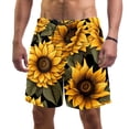 thumbnail image 1 of luoweisi Men's Beach Shorts Quick Dry Swim Trunks with Mesh Lining Sunflower 2XL, 1 of 5