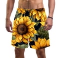 thumbnail image 1 of luoweisi Men's Beach Shorts Quick Dry Swim Trunks with Mesh Lining Sunflower 2XL, 1 of 5