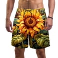 thumbnail image 1 of luoweisi Men's Beach Shorts Quick Dry Swim Trunks with Mesh Lining Sunflower 2XL, 1 of 5