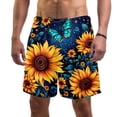 thumbnail image 1 of luoweisi Men's Beach Shorts Quick Dry Swim Trunks with Mesh Lining Sunflower Butterfly 2XL, 1 of 5
