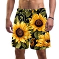 thumbnail image 1 of luoweisi Men's Beach Shorts Quick Dry Swim Trunks with Mesh Lining Sunflower L, 1 of 5