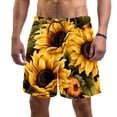 thumbnail image 1 of luoweisi Men's Beach Shorts Quick Dry Swim Trunks with Mesh Lining Sunflower L, 1 of 5
