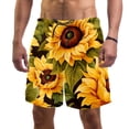 thumbnail image 1 of luoweisi Men's Beach Shorts Quick Dry Swim Trunks with Mesh Lining Sunflower L, 1 of 5