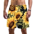 thumbnail image 1 of luoweisi Men's Beach Shorts Quick Dry Swim Trunks with Mesh Lining Sunflower L, 1 of 5