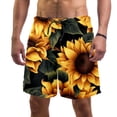 thumbnail image 1 of luoweisi Men's Beach Shorts Quick Dry Swim Trunks with Mesh Lining Sunflower L, 1 of 5