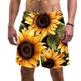 thumbnail image 1 of luoweisi Men's Beach Shorts Quick Dry Swim Trunks with Mesh Lining Sunflower M, 1 of 5