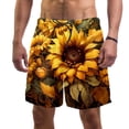 thumbnail image 1 of luoweisi Men's Beach Shorts Quick Dry Swim Trunks with Mesh Lining Sunflower M, 1 of 5