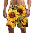 thumbnail image 1 of luoweisi Men's Beach Shorts Quick Dry Swim Trunks with Mesh Lining Sunflower S, 1 of 5